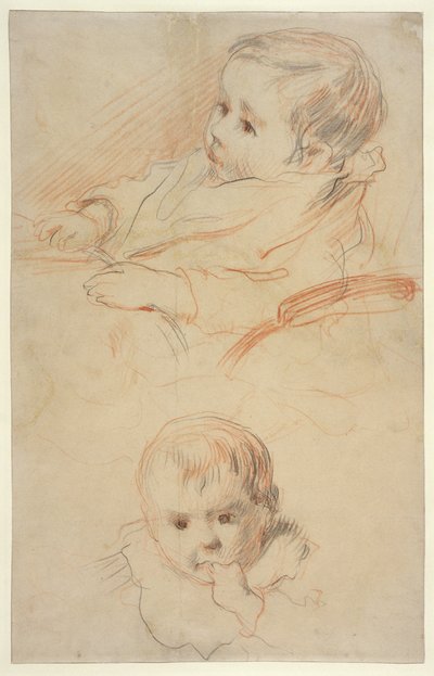 Two Studies of a Little Child, 1875-80 by Pierre Auguste Renoir